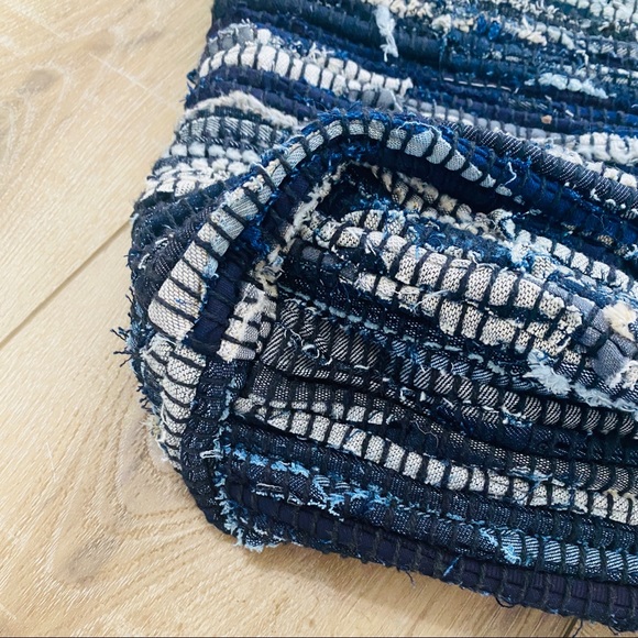 NWT Anthropologie Maybelle Handmade Denim Woven Large Bag Tote Beach - Picture 6 of 6